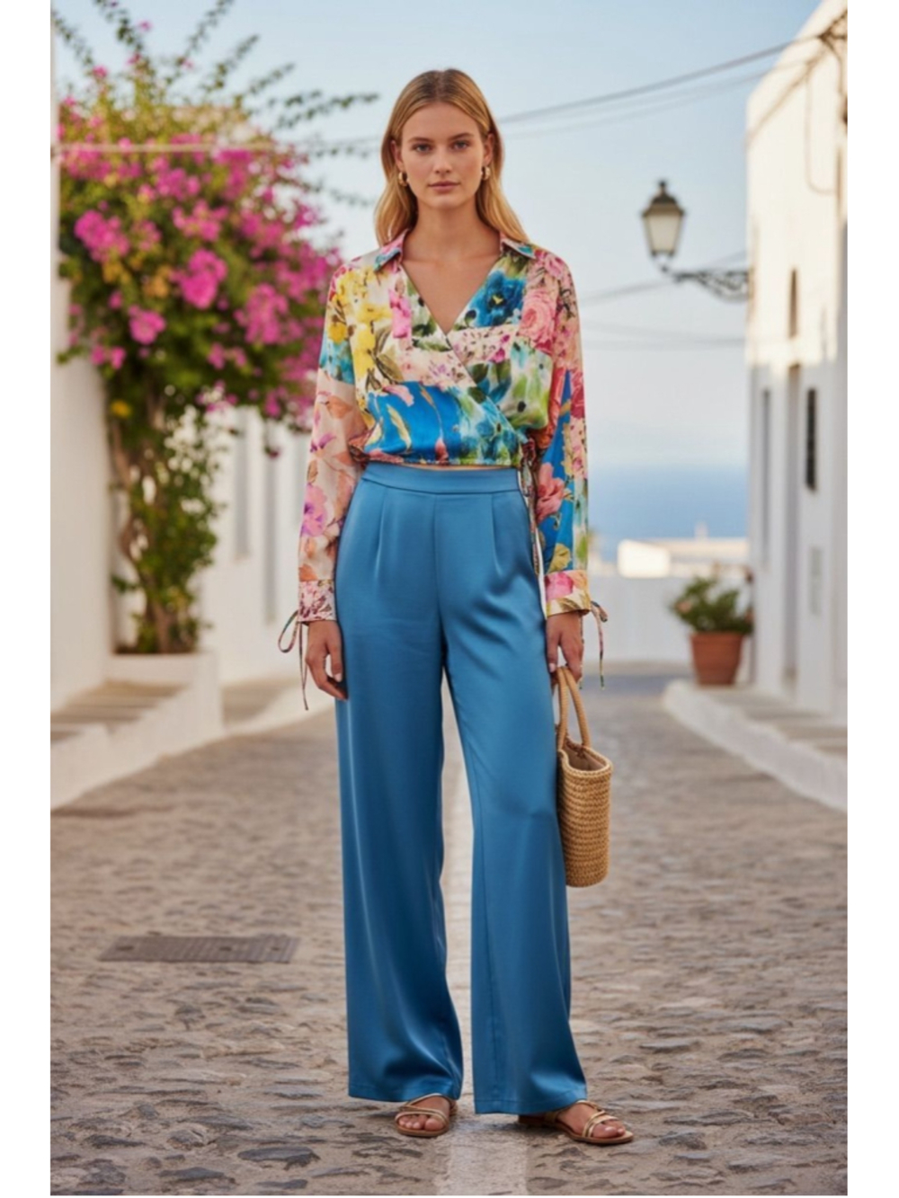Zara|Tropical Floral Printed Wrap Top| Size S | NWT